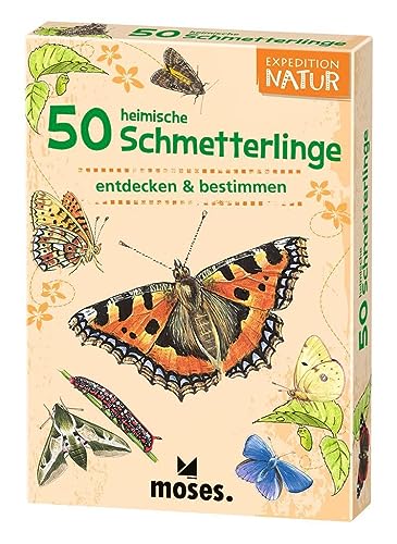 moses. Expedition Natur - 50 heimische Schmetterlinge| Bestimmungskarten im Set | Mit spannenden Quizfragen von moses
