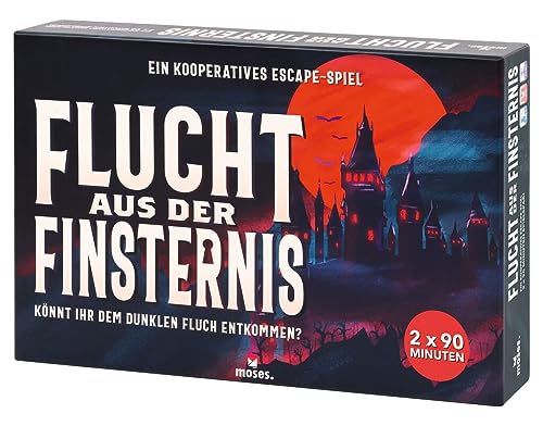 moses. Flucht aus der Finsternis - EIN kooperatives Horror Escape-Spiel, interaktive Escape-Action in gruseliger Atmosphäre, 2 x 90 Minuten Spielspaß, Exit Game für 1-6 Personen ab 14 Jahre von moses