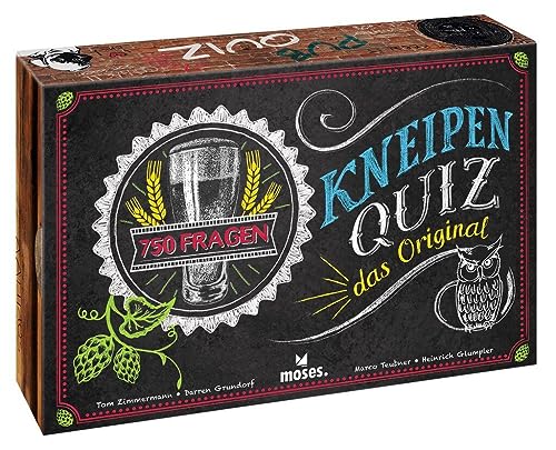 moses. Kneipenquiz – Das Original, Pub Quiz Spiel, Kooperatives Gesellschaftsspiel für Erwachsene in 3 Schwierigkeitsstufen, Allgemeinwissens ab 16 Jahren mit 750 kniffligen Fragen moses. Kneipenquiz – Das Original, Pub Quiz Spiel, Kooperatives Gesellschaftsspiel für Erwachsene in 3 Schwierigkeitsstufen, Allgemeinwissens ab 16 Jahren mit 750 kniffligen Fragen von moses