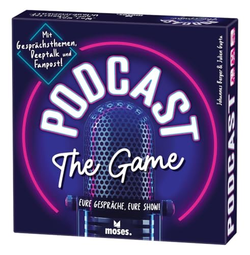 moses. Podcast – The Game, Eure Gespräche, eure Show! – kreatives Kommunikationsspiel für Freund*innen & Familien, Gesprächskarten-Spiel mit über 200 Themen, für 2-8 Spielende ab 14 Jahren moses. Podcast – The Game, Eure Gespräche, eure Show! – kreatives Kommunikationsspiel für Freund*innen & Familien, Gesprächskarten-Spiel mit über 200 Themen, für 2-8 Spielende ab 14 Jahren von moses