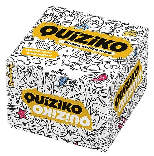 moses. Quiziko, Quiz, Ratespiel mit spannendem Multiplechoice-Mechanismus, Gesellschaftsspiel für lustige Spieleabende, Wissensspiel mit 10 verschiedenen Kategorien für 1-4Spieler, ab 14 Jahren, 90392 von moses