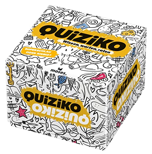 moses. Quiziko, Quiz, Ratespiel mit spannendem Multiplechoice-Mechanismus, Gesellschaftsspiel für lustige Spieleabende, Wissensspiel mit 10 verschiedenen Kategorien für 1-4Spieler, ab 14 Jahren, 90392 von moses