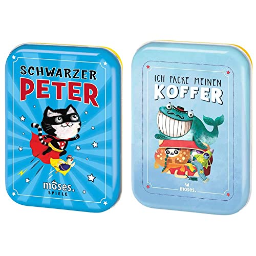 moses. Schwarzer Peter | Spiele-Klassiker | Für Kinder ab 4 Jahren, bunt & Verlag GmbH 90352 Ich packe Meinen Koffer | Der Spieleklassiker für Kinder ab 4 Jahren| Kartenset, Hellblau moses. Schwarzer Peter | Spiele-Klassiker | Für Kinder ab 4 Jahren, bunt & Verlag GmbH 90352 Ich packe Meinen Koffer | Der Spieleklassiker für Kinder ab 4 Jahren| Kartenset, Hellblau von moses