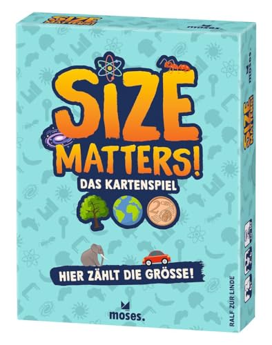 moses. Size Matters! Schnelles Kartenspiel für 2–6 Spielende ab 6 Jahren, Interaktives Reaktionsspiel für die ganze Familie, Konzentrations- & Vergleichsspiel von moses