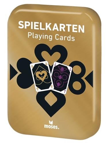 moses. Spielkarten metallic – stilvolles Kartenset für Erwachsene & Kinder, für Skat, Poker, Mau Mau & mehr, ab 6 Jahren, 2+ Spieler von moses