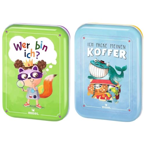 moses. Wer Bin ich? Zeitloses Kinderspiel für die ganze Familie & Verlag GmbH 90352 Ich packe Meinen Koffer | Der Spieleklassiker für Kinder ab 4 Jahren| Kinderbeschäftigung | Kartenset, Hellblau moses. Wer Bin ich? Zeitloses Kinderspiel für die ganze Familie & Verlag GmbH 90352 Ich packe Meinen Koffer | Der Spieleklassiker für Kinder ab 4 Jahren| Kinderbeschäftigung | Kartenset, Hellblau von moses