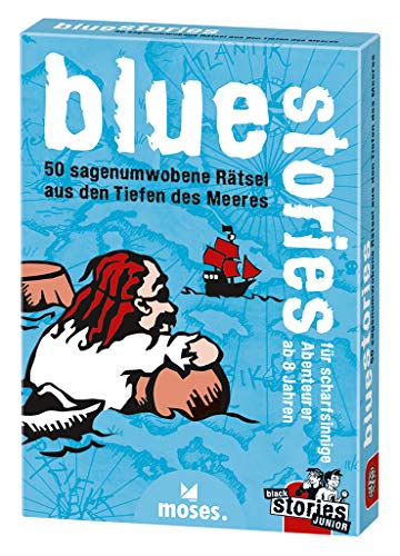 moses. black stories Junior blue stories | 50 sagenumwogene Rätsel | Das Rätsel Kartenspiel für Kinder moses. black stories Junior blue stories | 50 sagenumwogene Rätsel | Das Rätsel Kartenspiel für Kinder von moses