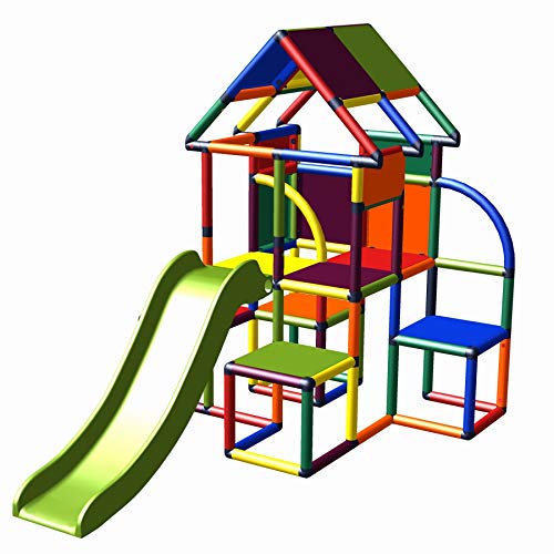 Move and stic Lina großer Spielturm/Spielhaus Kletterturm mit Rutsche für Kleinkinder (7 Farben Multicolor) von move and stic