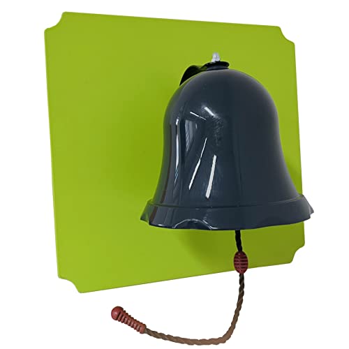 move and stic Platte 40x40 Multifunktionsplatte mit Spielfunktion Spielplatte Spielturm (40 x 40 Platte mit Glocke) (Platte 40x40cm apfelgrün mit Glocke titangrau) von move and stic
