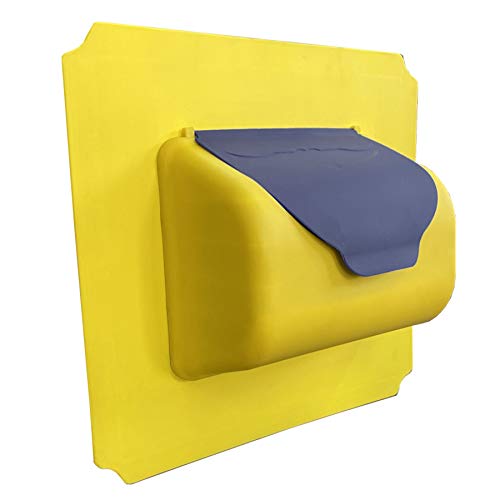 move and stic Platte 40x40 mit Spielfunktion Multifunktionsplatte mit Briefkasten gelb/grau von move and stic