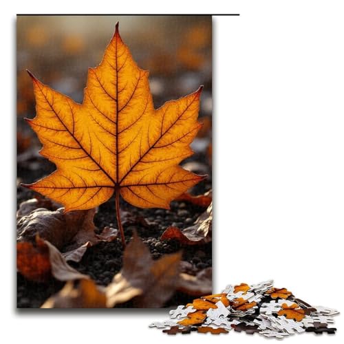 1000 Puzzle Blätter Fallen Holzpuzzle für Kinder Familie Eltern-Kind-Interaktion 1000 Teile (75 x 50 cm) von mowenbingpeng