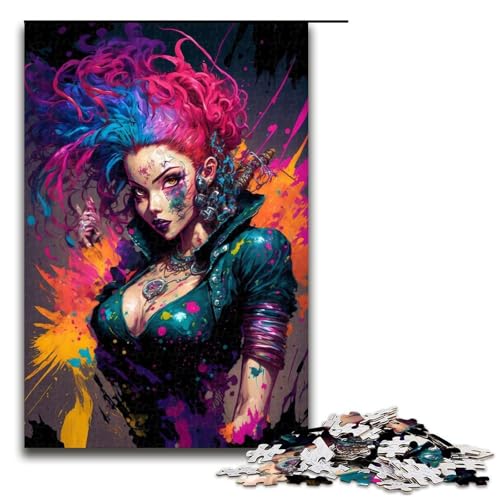 1000 Puzzle Bunte Frau Holzpuzzle für Kinder Interaktion zwischen Familie und Kind 1000 Teile (75 x 50 cm) von mowenbingpeng