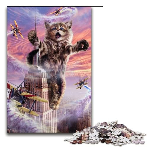 1000 Puzzle Monster Cat Empire State Holz Kinderpuzzle Familie Eltern-Kind-Interaktion 1000 Teile 1000 Puzzle Monster Cat Empire State Holz Kinderpuzzle Familie Eltern-Kind-Interaktion 1000 Teile von mowenbingpeng