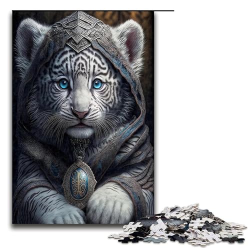 1000 Puzzle Tiger Holzpuzzle für Kinder Interaktion zwischen Familie und Kind 1000 Teile (75 x 50 cm) von mowenbingpeng