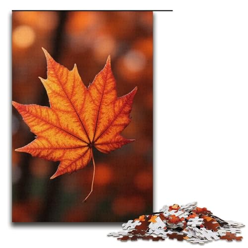 1000 Teile Ahornblätter Willkommen Herbst Puzzlespiel Puzzle für Erwachsene Geeignet für Paare und Teenager ab 14 Jahren 1000 PCS (38x26cm) von mowenbingpeng
