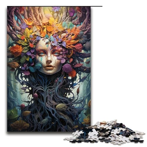 1000 Teile Bunte psychedelische Hexenpuzzles für Erwachsene Holzpuzzle Familienspiele 1000 Teile (75 x 50 cm) von mowenbingpeng