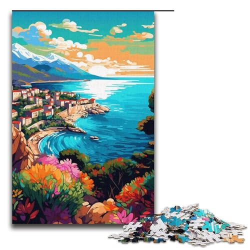 1000 Teile Bunte psychedelische Landschaft Puzzle für Erwachsene Spaß für die ganze Familie Familienspiel Stressabbau schwieriges Herausforderungspuzzle 1000 Teile (38 x 26 cm) von mowenbingpeng