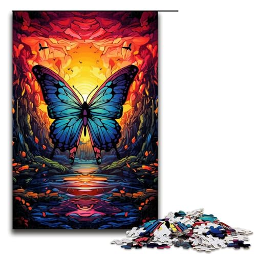 1000 Teile Fantasie Bunte Malerei Schmetterling Puzzlespiel Puzzle für Erwachsene Geeignet für Paare und Teenager ab 14 Jahren 1000 PCS (75x50cm) von mowenbingpeng