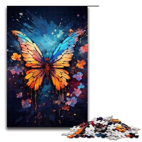 1000 Teile Fantasie Bunte Malerei Schmetterling Puzzlespiel Puzzle für Erwachsene Geeignet für Paare und Teenager ab 14 Jahren 1000 PCS (75x50cm) von mowenbingpeng