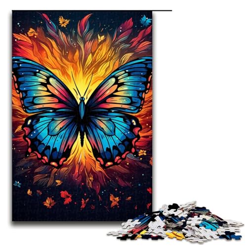 1000 Teile Fantasie Bunte Schmetterlingspuzzles für Erwachsene Holzpuzzle Familienspiele 1000 Teile (75 x 50 cm) von mowenbingpeng