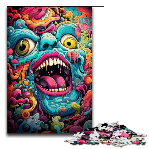 1000 Teile Fantasie-Puzzle mit bunten Monstern für Erwachsene Spaß für die ganze Familie Familienspiel Stressabbau schwieriges Herausforderungspuzzle 1000 Teile (75 x 50 cm) von mowenbingpeng