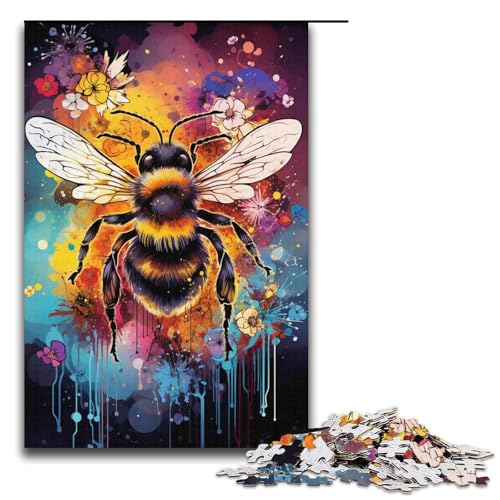 1000 Teile Holzpuzzle für Erwachsene und Kinder, bunte Malerei, Anti-Stress-Spielzeug, 1000 Teile (38 x 26 cm) von mowenbingpeng