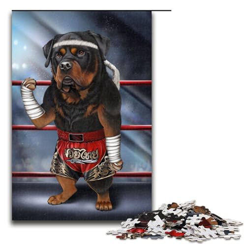 1000 Teile Rottweiler Hund Thai Boxen Puzzlespiel Puzzle für Erwachsene Geeignet für Paare und Teenager ab 14 Jahren 1000 PCS 1000 Teile Rottweiler Hund Thai Boxen Puzzlespiel Puzzle für Erwachsene Geeignet für Paare und Teenager ab 14 Jahren 1000 PCS von mowenbingpeng