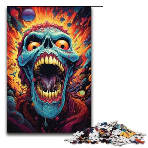 1000 Teile Zeichnung Böses Monster Puzzle für Erwachsene Familienspaß Familienspiel Stressabbau schwieriges Herausforderungspuzzle 1000 Teile (38 x 26 cm) von mowenbingpeng
