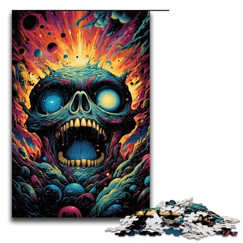 1000 Teile für Erwachsene und Kinder von Jigsaw Cosmic Monster Puzzles für Erwachsene Holzpuzzle 1000 Teile (75 x 50 cm) von mowenbingpeng