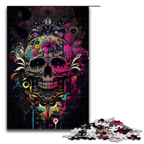 1000 Teile für Erwachsene und Kinder von Jigsaw Mexikanischer Totenkopf Puzzle für Erwachsene Holzpuzzle 1000 PCS 1000 Teile für Erwachsene und Kinder von Jigsaw Mexikanischer Totenkopf Puzzle für Erwachsene Holzpuzzle 1000 PCS von mowenbingpeng