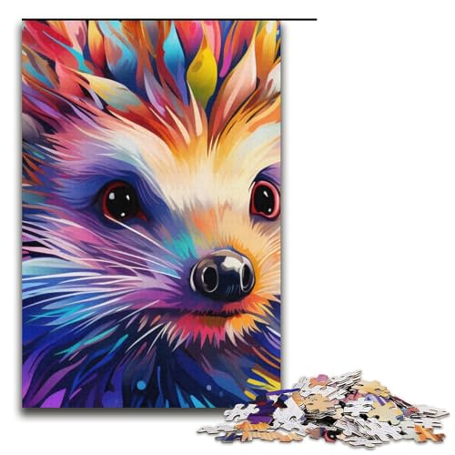 1000 Teile für Erwachsene und Kinder von Jigsaw Psychedelic Hedgehog Puzzles für Erwachsene Papierpuzzle 1000 PCS (38x26cm) von mowenbingpeng