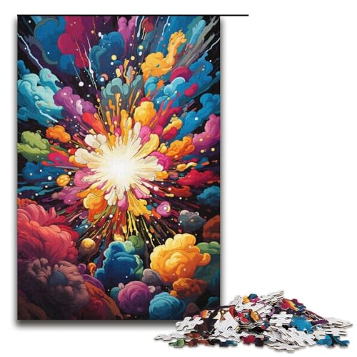 1000 Teile für Erwachsene und Kinder von Jigsaw. Bunte psychedelische Kunstpuzzles für Erwachsene. Holzpuzzle 1000 PCS (38 x 26 cm) von mowenbingpeng