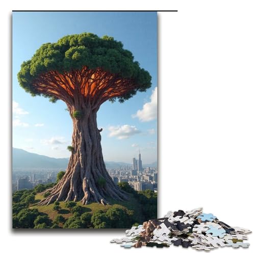 1000-teilige Puzzles Supertree-Puzzles für Erwachsene Holzpuzzle Familienspiele 1000 Teile (75 x 50 cm) von mowenbingpeng