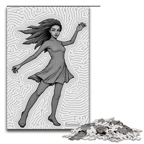 1000-teiliges Aurora-Tanz-Puzzle für Erwachsene unmögliches Puzzle zum Stressabbau für Teenager ab 14 Jahren 1000 Teile (75 x 50 cm) von mowenbingpeng