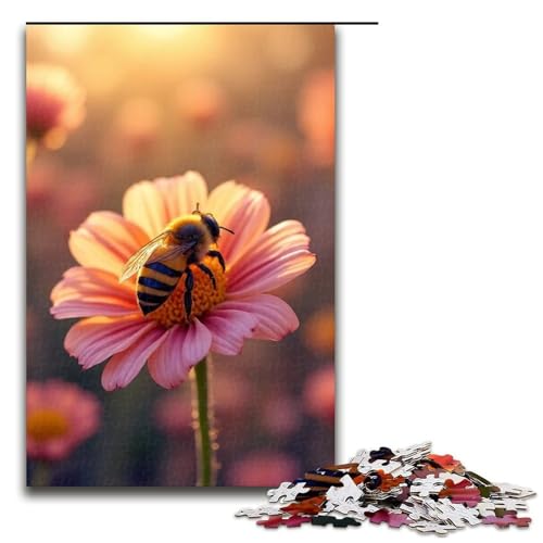 1000-teiliges Bienen-Puzzle Holzpuzzle Lernspiele Heimdekoration 1000 Teile (75 x 50 cm) von mowenbingpeng
