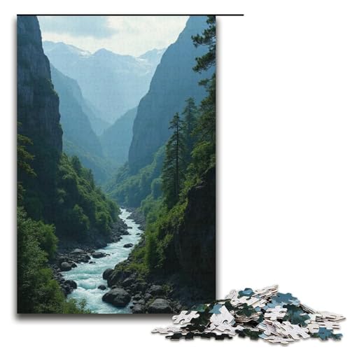 1000-teiliges Deep Valley-Puzzle für Kinder Holzpuzzle Heimkunstdekor 1000 Teile (38 x 26 cm) von mowenbingpeng
