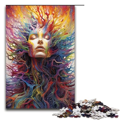 1000-teiliges Doodle-Puzzle mit bunten Monstern für Erwachsene Holzpuzzle Familienspiele 1000 Teile (75 x 50 cm) von mowenbingpeng