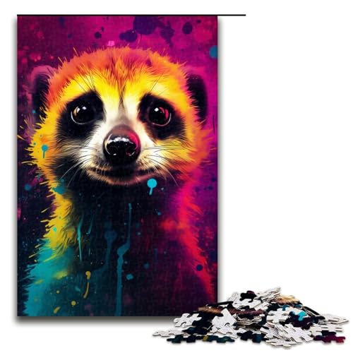 1000-teiliges Erdmännchen-Puzzle für Kinder Holzpuzzle Heimkunstdekor 1000 Teile (75 x 50 cm) von mowenbingpeng
