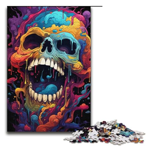 1000-teiliges Fantasy-Puzzle mit bunten Monstern Geschenk-Puzzles für Erwachsene Weihnachtswunschliste mit Weihnachtsmann für Teenager ab 14 Jahren 1000 Teile (38 x 26 cm) von mowenbingpeng