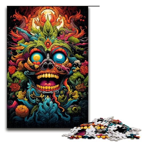 1000-teiliges Fantasy-Puzzle mit bunten Monstern Geschenk-Puzzles für Erwachsene Weihnachtswunschliste mit Weihnachtsmann für Teenager ab 14 Jahren 1000 Teile (75 x 50 cm) von mowenbingpeng