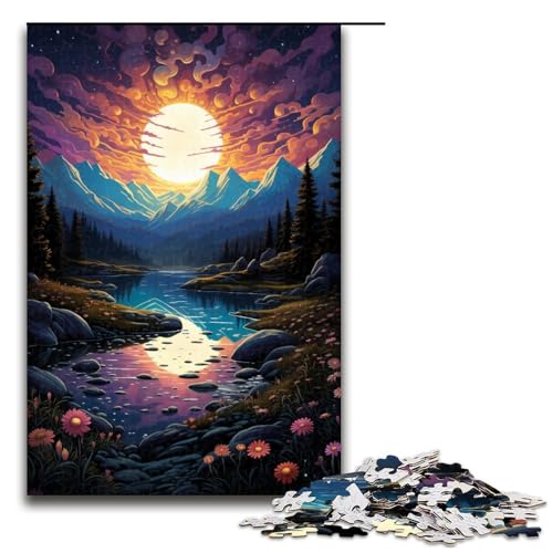 1000-teiliges Fantasy-Puzzle mit wunderschöner Landschaft für Erwachsene Holzpuzzle Familienspiele 1000 Teile (75 x 50 cm) von mowenbingpeng