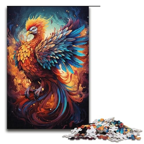 1000-teiliges Farbgemälde-Puzzle mit Phönix-Motiv für Kinder Holzpuzzle Heimkunst-Dekor 1000 Teile (38 x 26 cm) von mowenbingpeng
