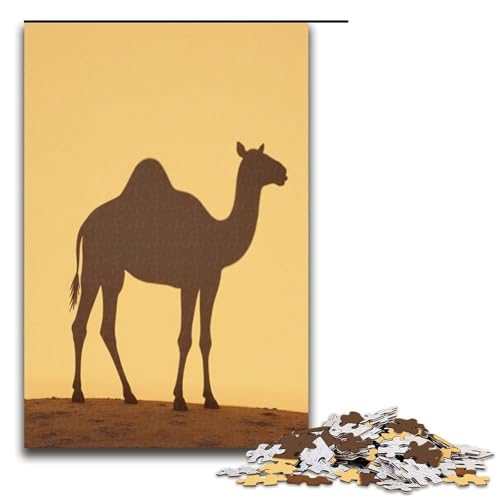 1000-teiliges Kamelschatten-Puzzle für Kinder Holzpuzzle Heimkunst-Dekor 1000 Teile (75 x 50 cm) von mowenbingpeng