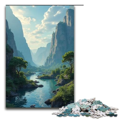 1000-teiliges Landschaftspuzzle () für Kinder Holzpuzzle Heimkunstdekor 1000 Teile (75 x 50 cm) von mowenbingpeng
