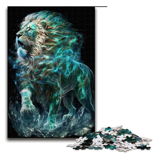 1000 teiliges Löwen Puzzle Holzpuzzle Lernspiele Heimdekoration 1000 Teile (75 x 50 cm) von mowenbingpeng