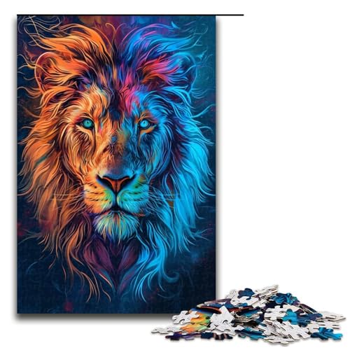 1000 teiliges Löwen Puzzle für Erwachsene Holzpuzzle Familienspiele 1000 Teile (75 x 50 cm) von mowenbingpeng