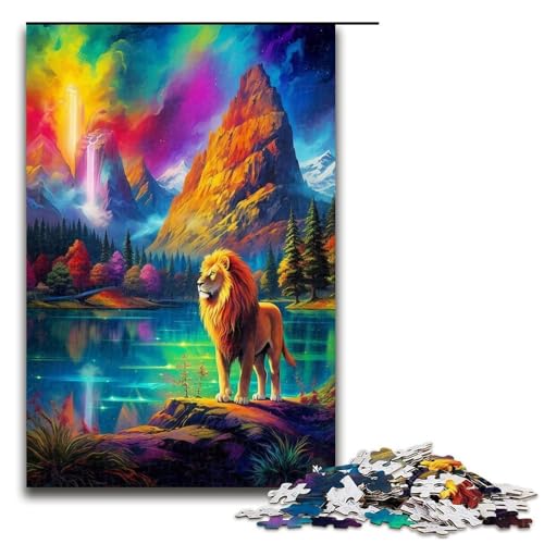 1000 teiliges Löwen Puzzle für Kinder Holzpuzzle Heimkunst Dekor 1000 Teile (75 x 50 cm) von mowenbingpeng