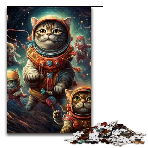 1000 teiliges Magic Art Cat Puzzle für Erwachsene Holzpuzzle Familienspiele 1000 Teile (75 x 50 cm) von mowenbingpeng