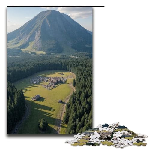 1000-teiliges Meteorkrater-Puzzle für Erwachsene Holzpuzzle Familienspiele 1000 Teile (75 x 50 cm) von mowenbingpeng