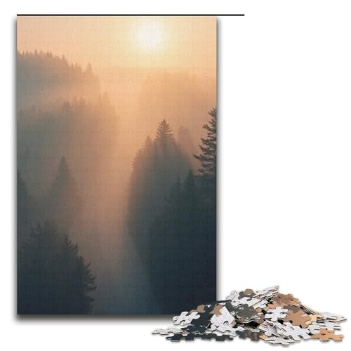 1000-teiliges Morgennebel-Puzzle für Erwachsene unmögliches Puzzle zum Stressabbau für Teenager ab 14 Jahren 1000 Teile (38 x 26 cm) von mowenbingpeng